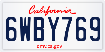 CA license plate 6WBY769