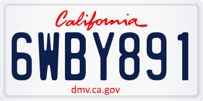 CA license plate 6WBY891