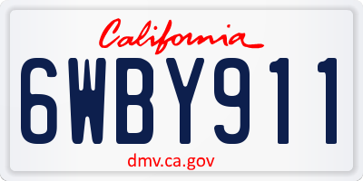 CA license plate 6WBY911
