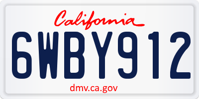 CA license plate 6WBY912