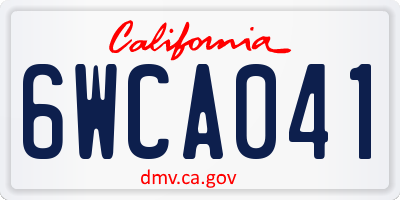 CA license plate 6WCA041