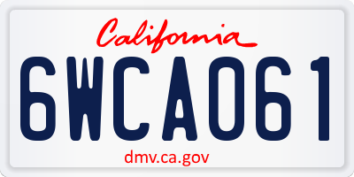CA license plate 6WCA061