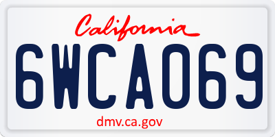 CA license plate 6WCA069