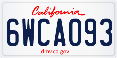 CA license plate 6WCA093