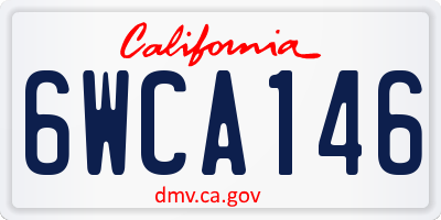 CA license plate 6WCA146