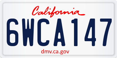 CA license plate 6WCA147