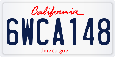 CA license plate 6WCA148