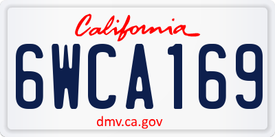 CA license plate 6WCA169
