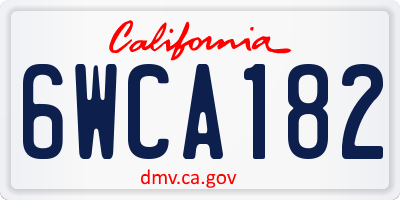 CA license plate 6WCA182