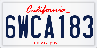 CA license plate 6WCA183
