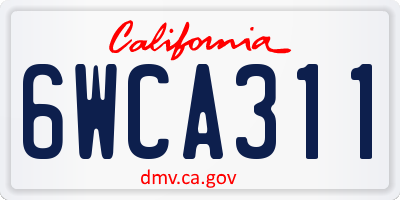 CA license plate 6WCA311