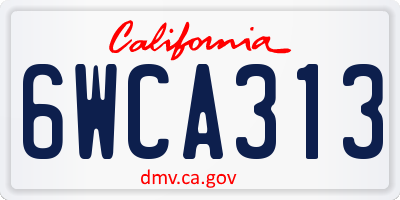 CA license plate 6WCA313