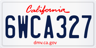 CA license plate 6WCA327