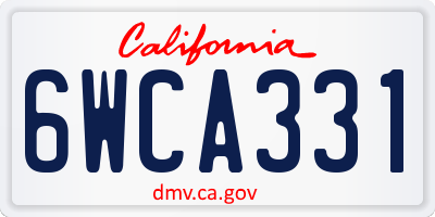 CA license plate 6WCA331