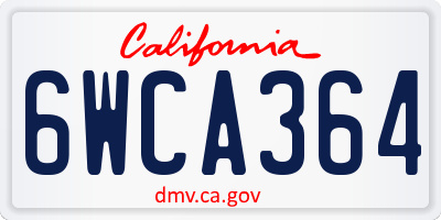 CA license plate 6WCA364