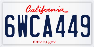 CA license plate 6WCA449