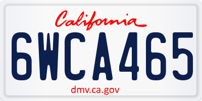 CA license plate 6WCA465
