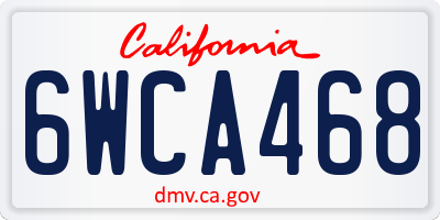 CA license plate 6WCA468