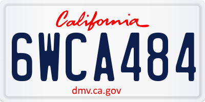 CA license plate 6WCA484