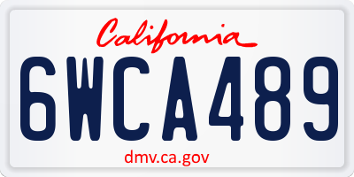CA license plate 6WCA489