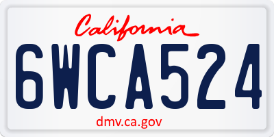 CA license plate 6WCA524