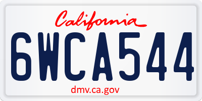 CA license plate 6WCA544