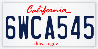 CA license plate 6WCA545