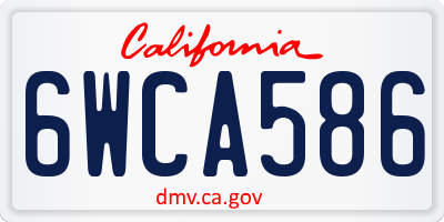 CA license plate 6WCA586