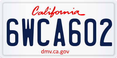 CA license plate 6WCA602