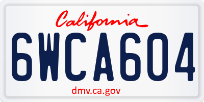 CA license plate 6WCA604