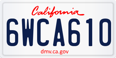 CA license plate 6WCA610