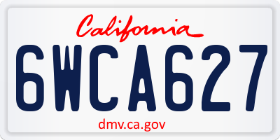 CA license plate 6WCA627