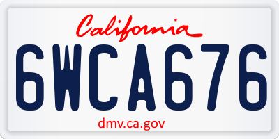 CA license plate 6WCA676