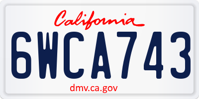 CA license plate 6WCA743