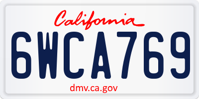 CA license plate 6WCA769