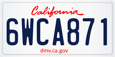 CA license plate 6WCA871