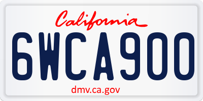 CA license plate 6WCA900