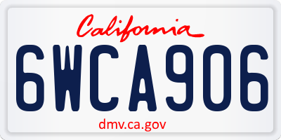 CA license plate 6WCA906