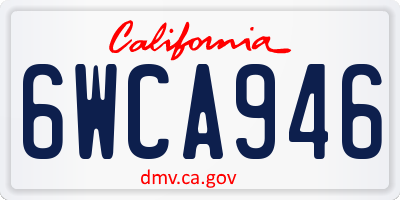 CA license plate 6WCA946