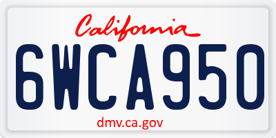 CA license plate 6WCA950