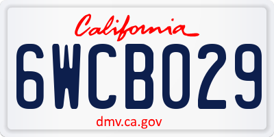 CA license plate 6WCB029
