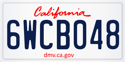 CA license plate 6WCB048