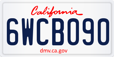 CA license plate 6WCB090