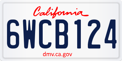 CA license plate 6WCB124