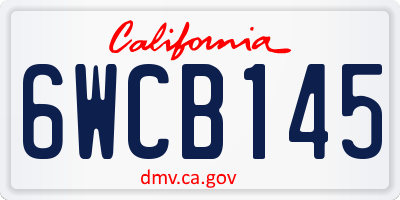 CA license plate 6WCB145