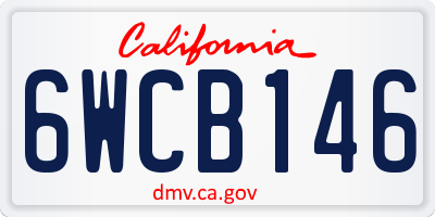 CA license plate 6WCB146