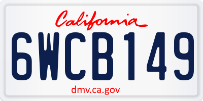 CA license plate 6WCB149