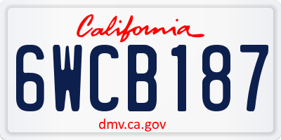 CA license plate 6WCB187