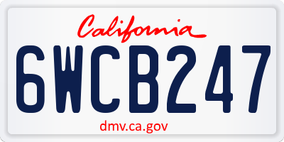 CA license plate 6WCB247