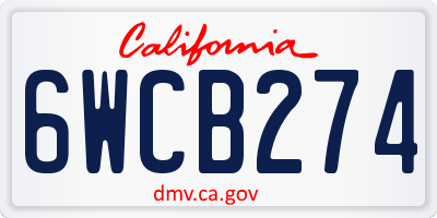 CA license plate 6WCB274